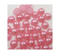 4mm 5mm 6mm Flatback Half Round Glue ON Faux Pearl Stones GEMS 14 Colours (6mm (500 Beads), Light Pink C583)