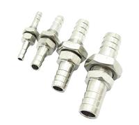 4mm 6mm 8mm 10mm 12mm 14mm 16mm 19mm Hose Barb Bulkhead 304 Stainless Steel Barbed Tube Pipe Fitting Coupler Connector Adapter(4-8mm)