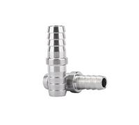 4mm 6mm 8mm 10mm 12mm 14mm 16mm 20mm 2 Two Way Straight Hose Barb 304 Stainless Steeel Barbed Pipe Fitting Reducer Connector(16mm-22mm)
