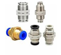 4mm 6mm 8mm 10mm 12mm OD Tube PM Straight Pneumatic Air Fittings Bulkhead Union Push to Connect Quick Release Baffle Connector 1Pcs(PM 304 SUS,10mm OD Tube)