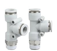 4mm 6mm 8mm 10mm 12mm Pneumatic Air Hose Tube Pipe Fitting Tee Male Quick Release Connection Connector 1/8 1/4 3/8 1/2 5Pcs(8 (Hose O.D.8MM),01 (BSP1-8))