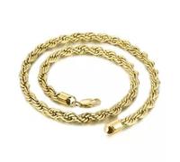 4mm/6mm/8mm 24 Inch Gold Simple Fashion Singapore Twist Chain Necklace
