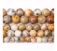 4MM 86PCS Yellow Crazy Lace Agate Beads Natural Stone Spacer Loose Beads for Jewelry Making DIY Bracelet Necklace