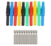 4mm Banana Female Socket Copper Connector Panel Mount Audio Terminal for Speaker for amplifier Multimeter Testing DIY Electrical Wiring Red Black Yellow Green Blue 10PCS