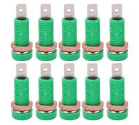 4mm Banana Jack Socket Mount Binding Post | 10pcs Brass & ABS Connector Panel | High Current 24A / 60V for Electronic Instruments/Test Equipment | Secure Connection (Green)