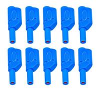 4mm Banana Plug Connector, 10Pack Safety Fully Insulated Stackable Banana Plug, DIY Wire Solder Stackable Connectors, Banana Connector for Adapter Multimeter Test Leads Probes (Blue)
