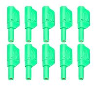 4mm Banana Plug Connector, 10Pack Safety Fully Insulated Stackable Banana Plug, DIY Wire Solder Stackable Connectors, Banana Connector for Adapter Multimeter Test Leads Probes (Green)