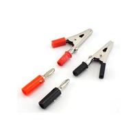 4mm Banana Plug to Alligator Clip Test Leads, Insulated Crocodile Clamp Probe Cable Black Red(Type 1)