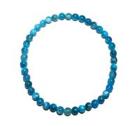4MM Blue Apatite Bracelet for Unisex | Natural Third Eye & Throat Chakra Crystal Stone for Future, Feng Shui, Meditation, Divination, Amulets | Anxiety Stress Relief | fits for small wrist size