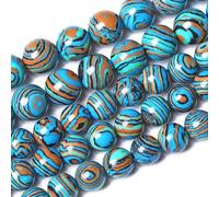 4MM Blue Malachite Beads Natural Stone Energy Healing Round Loosefor Jewelry Making Bracelet 180pcs 2 Strands 32"