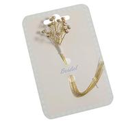 4mm Clear Diamante 3 Stem Branch on Gold Wire, Wedding Cake Buttonhole Bling Craft