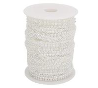 4mm Double Row Faux Pearl Bead String, 25m Wedding Beading Supply, ABS Plastic Pearl Strand for Bouquets, Bridal Shoes, DIY Crafts and Holiday Decorations (White)