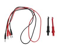4mm Dual Banana Plug Test Leads with Repair Testing Hooks, Black Red Silicone Resin Electrical Testing Wire, 1M 10A Test Line Set for Electrical and Electronic Testing, Flexible an