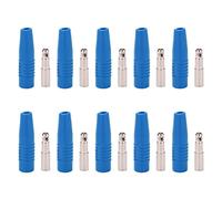 4mm Female Banana Plug, 10 Pack of Pure Copper Plated Connectors, High Performance Electronic Test Accessories for Laboratory and DIY Projects (Blue)