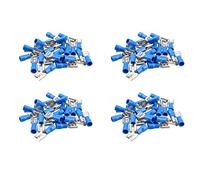 4mm Female Blue Electrical Cable Wire Spade Terminals Crimps Connectors 100pc