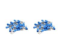 4mm Female Blue Electrical Cable Wire Spade Terminals Crimps Connectors 50pc