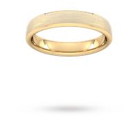 4mm Flat Court Heavy Polished Chamfered Edges With Matt Centre Wedding Ring In 9 Carat Yellow Gold - Ring Size I
