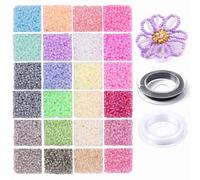 4mm Glass Seed Beads for Bracelet Making Kit,1920pcs 6/0 Small Multicolour Pony Beads for Embroidery Necklaces Earrings Crafting, Jewellery Making Kit