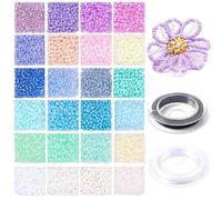 4mm Glass Seed Beads for Bracelet Making Kit,1920pcs 6/0 Small Pony Tiny Beads for Embroidery Necklaces Earrings Crafting, Jewellery Making Kit