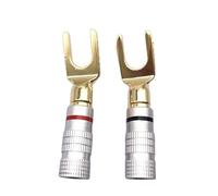 4mm Gold Plated Banana Fork Shape Loudspeaker Wire Connector for Precise Auditory Tests 2PCS