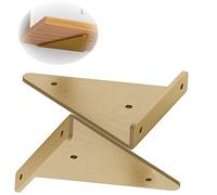 4mm Heavy Duty Shelf Brackets for Wall, 3Inch-9Inch(8cm-23cm) Deep Floating Shelves Wall Mounted Brackets, Blind Shelf Support Invisible Brackets Hardware, Hidden Installation/Gold/13*17cm(5*6.5Inch