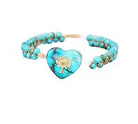 4mm Imperial Stone Tree Of Life Heart Shape Charm Bracelet Women Men Bohemia Yoga String Braided Wrap Bracelet Handmade Jewelry