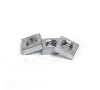 (4mm) M4 Square Nuts Square Thin Nut Steel Bright Zinc Plated - DIN 6334 - (Pack of 10pcs)