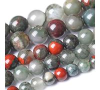 4MM Natural African Bloodstone Gemstone Round Beads Loose Spacer Stone Beads for Jewelry Making 180pcs 2 Strands 32"