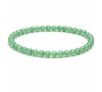 4mm Natural Gemstone Beaded Bracelet for Women, Handmade Stretch Crystal, Minimalist Elastic Stone Bead, Stackable Everyday Jewelry Gift(Green Aventurine)