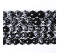 4mm Natural Snowflake Obsidian Beads 90pcs Energy Healing Round Loose Loose Stones for Jewelry Making, DIY Bracelet Necklace for Jewelry Making (Snowflake Obsidian, 4mm)