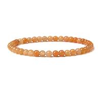 4mm Natural Stone Lapis Lazuli Beads Stretch Bracelet Round Beaded Bracelet Bangles for Women Men,Yellow Aventurine,19CM