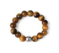 4mm Natural Stone Stretch Rope Beaded Ring Bracelet with Adjustable Niche Personality Ring,Tiger Eye-G357-Tiger-Eye,Adjustable Opening