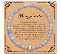 4mm Natural Stretch Morganite Bracelet for Unisex, Handmade Elastic Healing Crystal Gemstone Bracelet Yoga Stress Relief Gift for Men Women