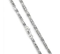 4mm Necklace for Women Men, Sunbeam Barrel Bead Necklace Chinese Ethnic Style Patchwork Silver Chain Solid 925 Sterling Silver(45cm)