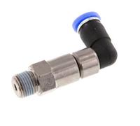 4mm & R1/8'' Elbow Quick Swivel Joint Push-In-Male Threads Nickel-Plated Brass/PBT NBR Rotatable