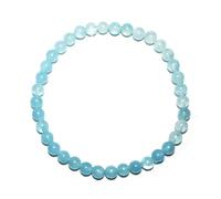 4MM Real Aquamarine Bracelets for Women Men Natural Beaded Stretch Bracelets for Meditation | Balance Emotion | Love & Peace | Birthstone of March Pisces | fits for small wrist size about 6-6.5 inch