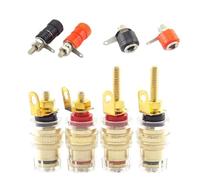 4MM RED black Banana Socket jack Connector red black Thread Medium Amplifier Speaker Spade Terminal Binding Post(D 1 red 1black)