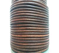 4mm Round Quality Real Cows Leather Antique Brown Leather Cord Jewellery Making Cord Thread Wire String Thong (4 metres)