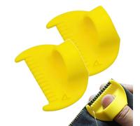 4mm Seam Guide for Hand Sewing Edge Lockranding Tool, Sewing Needle Gauge Measuring Tool, Mini Finger Ruler Kit Ideal for Leather/Fabric/Craft Sew, Yellow 2 Pcs