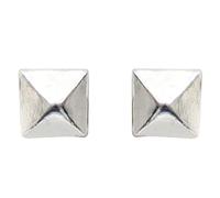 4mm Silver Pyramid Stud Earrings, Minimalist Geometric Studs, Small Square Pyramid Earrings, Elegant Everyday Jewelry