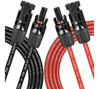 4mm² Solar Panel Extension Cable 5M/16FT, Solar Cable Extensions Wire , Solarpanel Connector Cables Waterproof IP68 with Female and Male Connectors Panels Connectors Cables Wires Adapter (Red + Black)