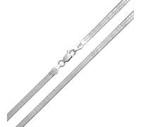 4mm sterling silver 925 Italian Herringbone chain necklace bracelet anklet with lobster claw clasp - inch 24"/60cm