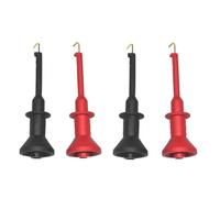 4mm Test Hook Clips for Multimeter, 4-Pack Nickel-Plated Brass Grabber with Safety Handle and Spring, 600V CATII 3A for Test Probes