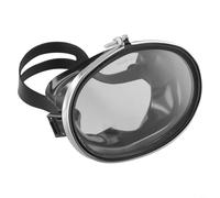 4mm Thick Glass Lens Snorkel Mask Black Blue(Black)