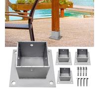 4mm Thick Stainless Steel Wood Fence Post Anchor Base2x2 3x3 4x4 5x5 6x6 SizesIncludes Screws & Concrete Anchors for Deck Railing & Mailbox (4 Pcs 50x50 mm)