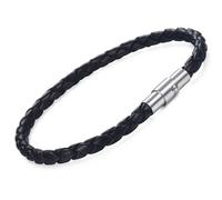4mm to 8mm Wide Braided Cord Black Faux Leather Necklace in Various Lengths with a Stainless Steel clasp 36cm - 60cm and 14 inches - 24inches J30 (6mm Wide-16 inches Long)