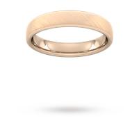 4mm Traditional Court Heavy Diagonal Matt Finish Wedding Ring In 18 Carat Rose Gold - Ring Size T