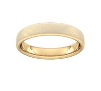 4mm Traditional Court Heavy Diagonal Matt Finish Wedding Ring In 18 Carat Yellow Gold - Ring Size R