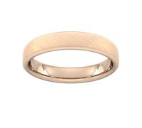 4mm Traditional Court Heavy Diagonal Matt Finish Wedding Ring In 9 Carat Rose Gold - Ring Size S