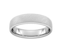 4mm Traditional Court Heavy Diagonal Matt Finish Wedding Ring In 9 Carat White Gold - Ring Size T